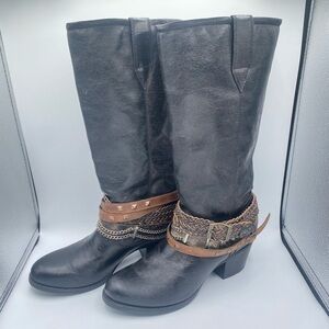 Durango Philly DRD0072 14” Lstyl Western Cowboy Boots Womens Size 9 Belt Buckle